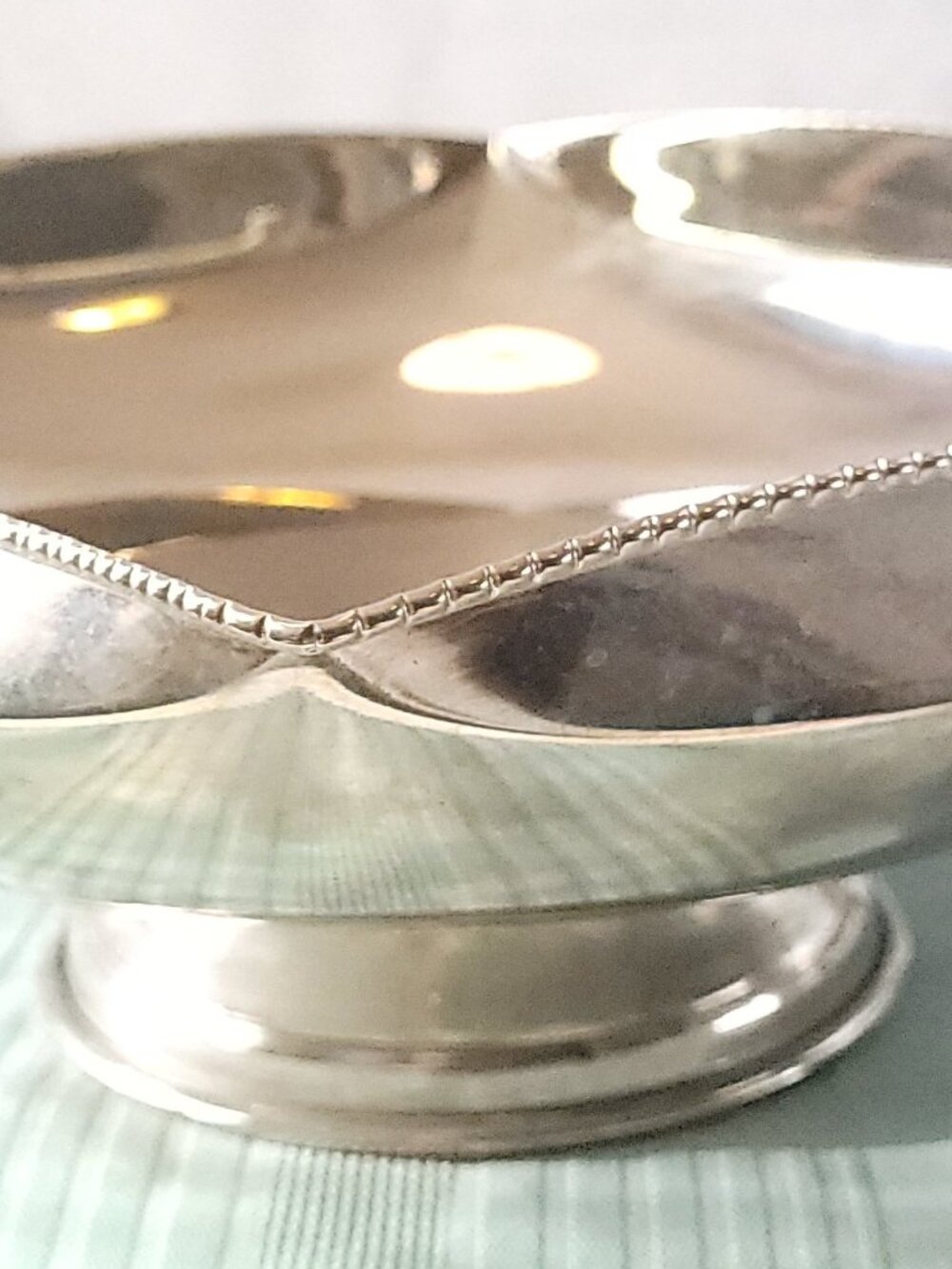 Carniti Silver Plated Pedestal Bowl, Circa 1970s Italian Hexagonal Footed Dish